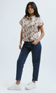 O183096 Short Sleeves Floral Shirt With Classic Collar - Multicolour