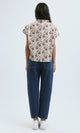 O183096 Short Sleeves Floral Shirt With Classic Collar - Multicolour
