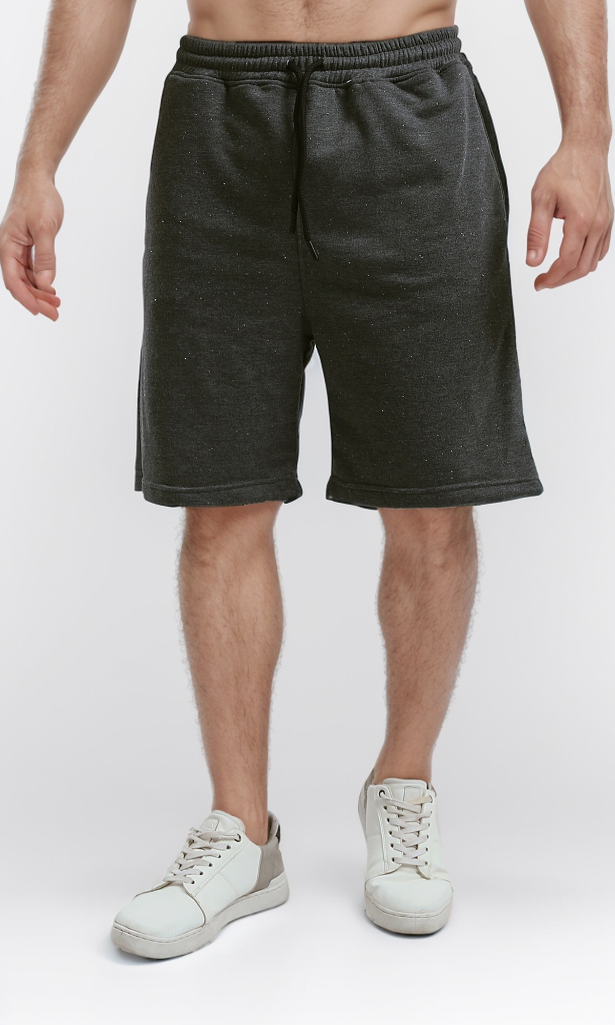 O187108 Heather Dark Grey Cotton Comfy Shorts