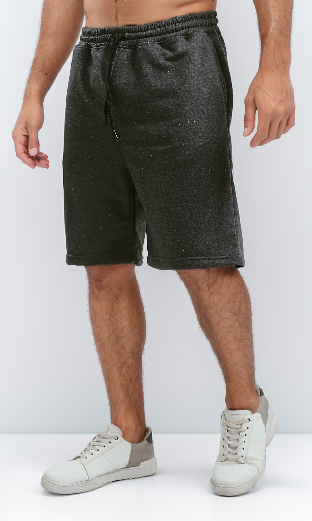 O187108 Heather Dark Grey Cotton Comfy Shorts