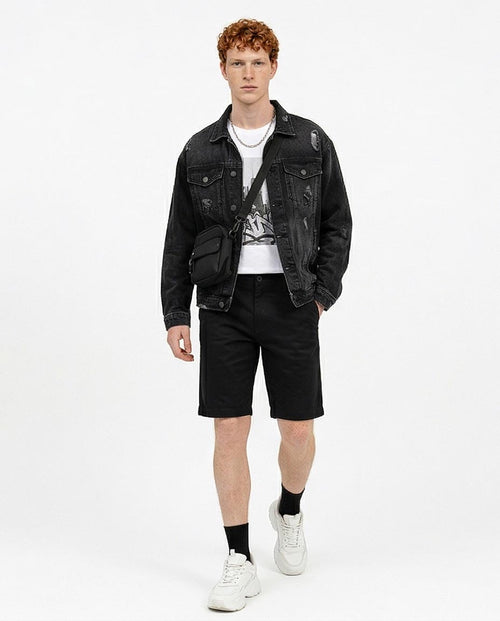 Ravin Men's Essential Slim-Fit Chino Shorts in Onyx Black - o187226