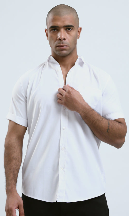 O187856 Relaxed Fit Short Sleeves White Shirt