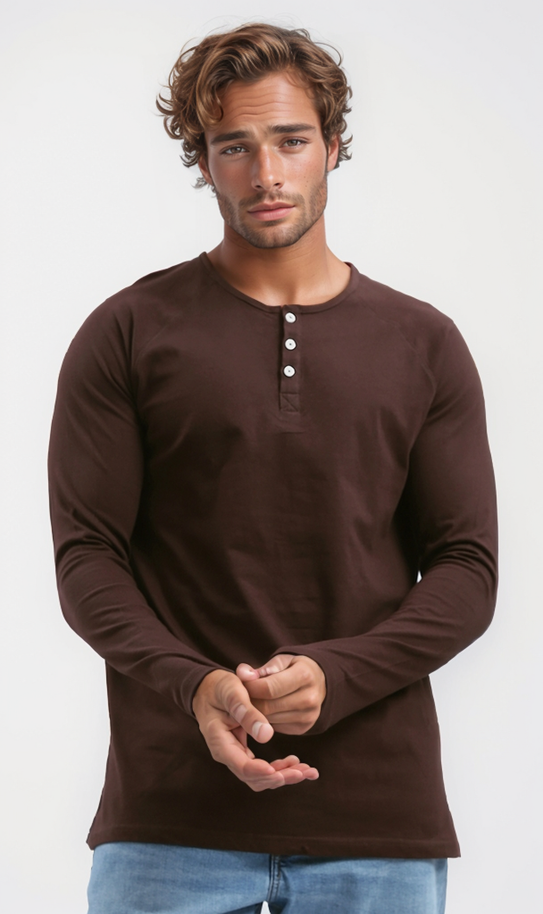 Brown Regular Fit Men's Long Sleeves T-Shirt by Being Human Clothing main image 0