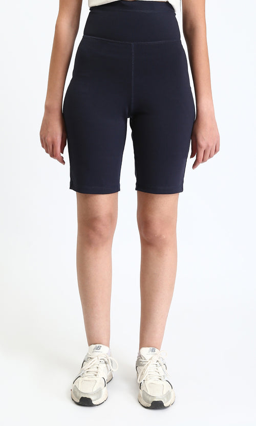 O188392 - Wide Waist Slip On Shorts - Dark Navy Blue