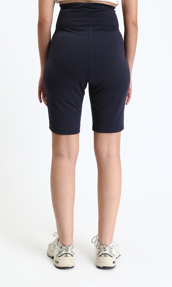 O188392 - Wide Waist Slip On Shorts - Dark Navy Blue