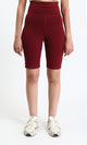 O188394 - Wide Waist Slip On Shorts - Burgundy