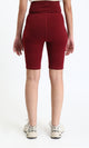 O188394 - Wide Waist Slip On Shorts - Burgundy