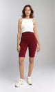 O188394 - Wide Waist Slip On Shorts - Burgundy