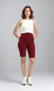 O188394 - Wide Waist Slip On Shorts - Burgundy