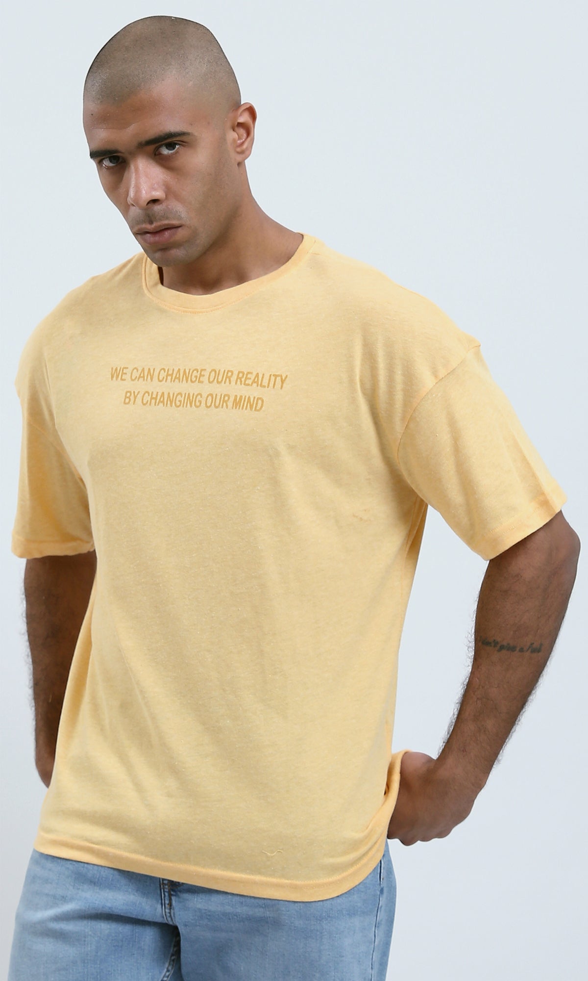 O188728 Lightweight Heather Light Yellow Summer Tee