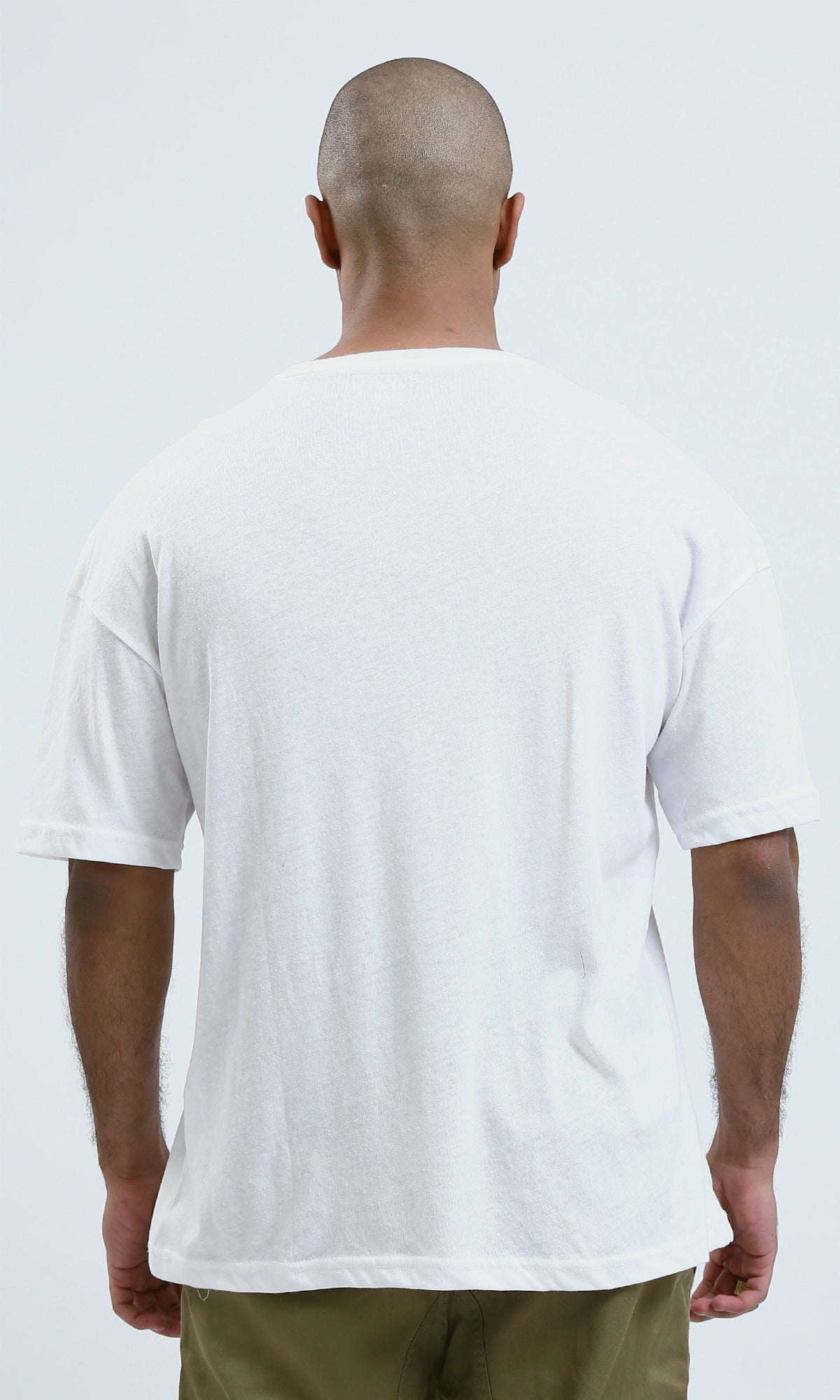 O188731 - Front & Back Print Elbow Sleeves Summer Tee - Off-White