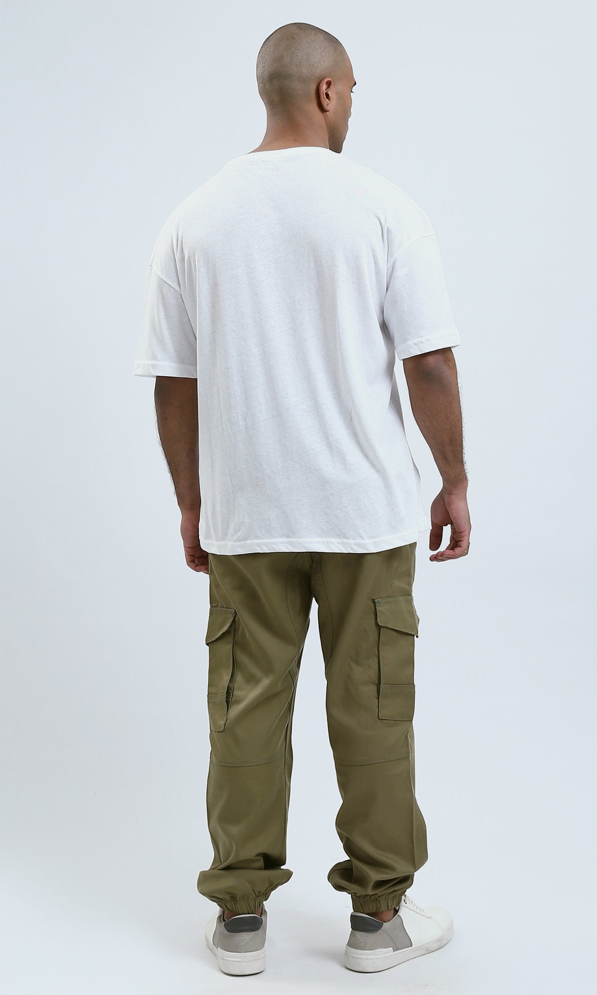 O188731 - Front & Back Print Elbow Sleeves Summer Tee - Off-White