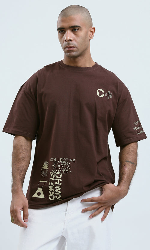 o188742 - Mahogany Printed "Collective Art" Summer Short Tee