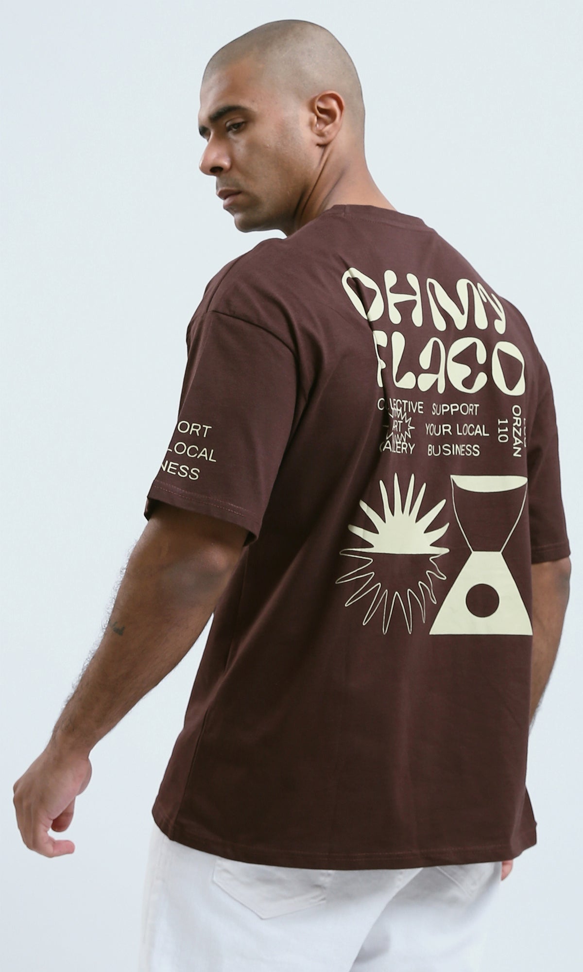 o188742 - Mahogany Printed "Collective Art" Summer Short Tee
