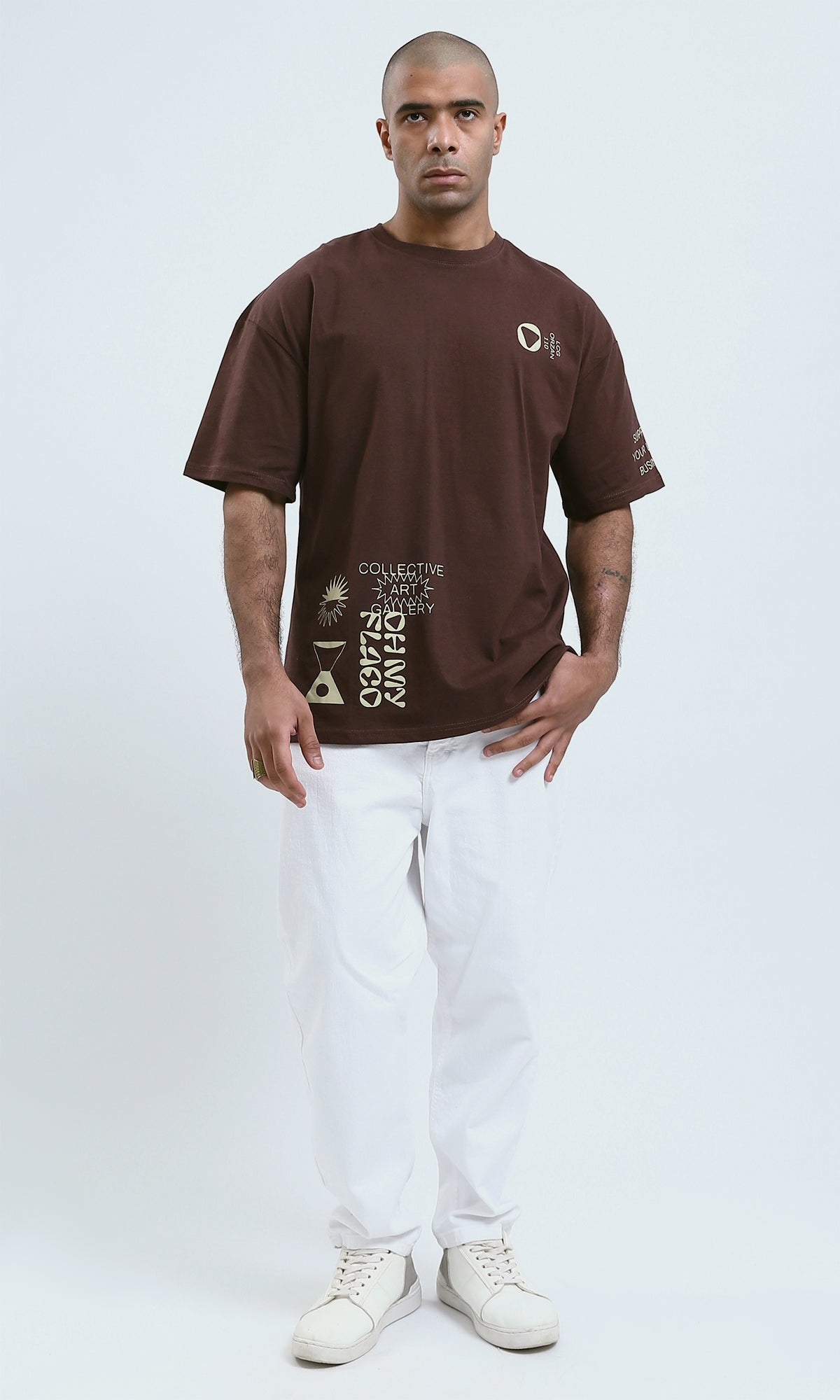 o188742 - Mahogany Printed "Collective Art" Summer Short Tee