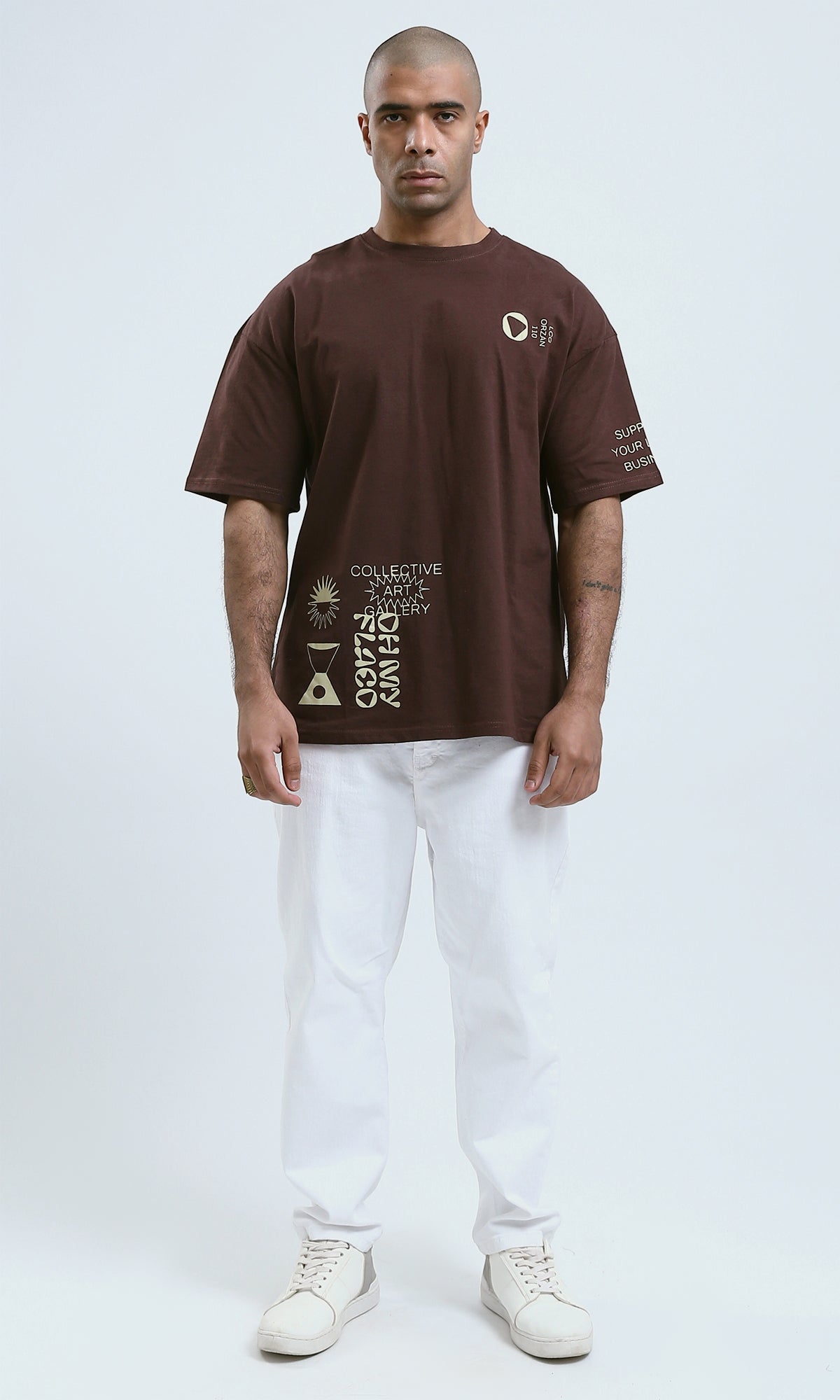 o188742 - Mahogany Printed "Collective Art" Summer Short Tee
