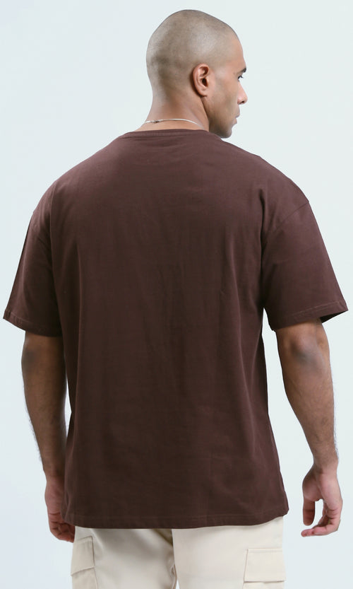 o188743 - "Kid Rock" Dark Brown Elbow Sleeves Printed Tee