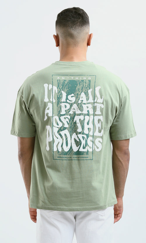 O188747 Printed "Anything" Light Olive Mix Tee