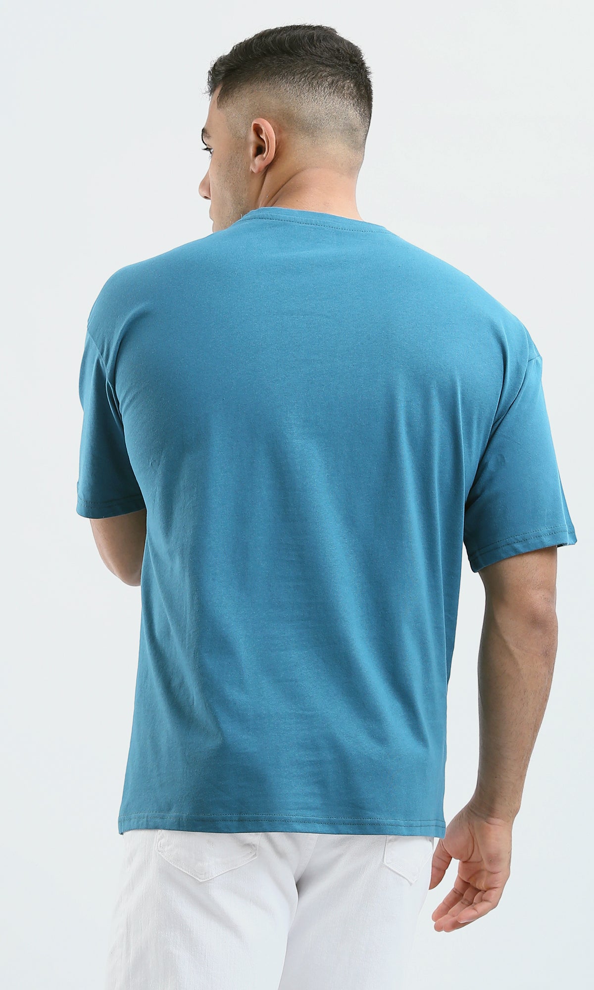 O188748 Relaxed Fit Heather Grey Tee With Front Print