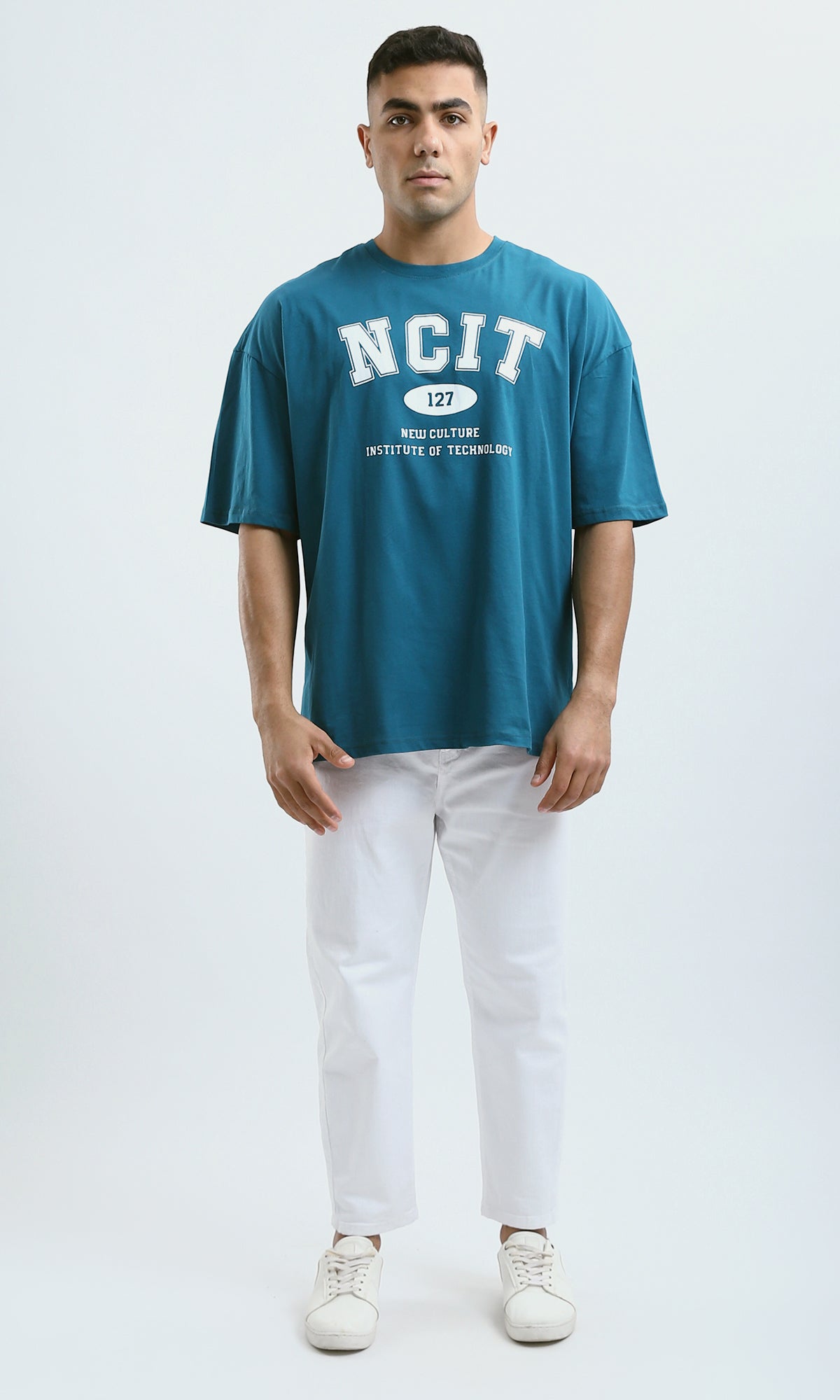 O188749 Printed "Nyc" Relaxed Fit Petroleum Tee