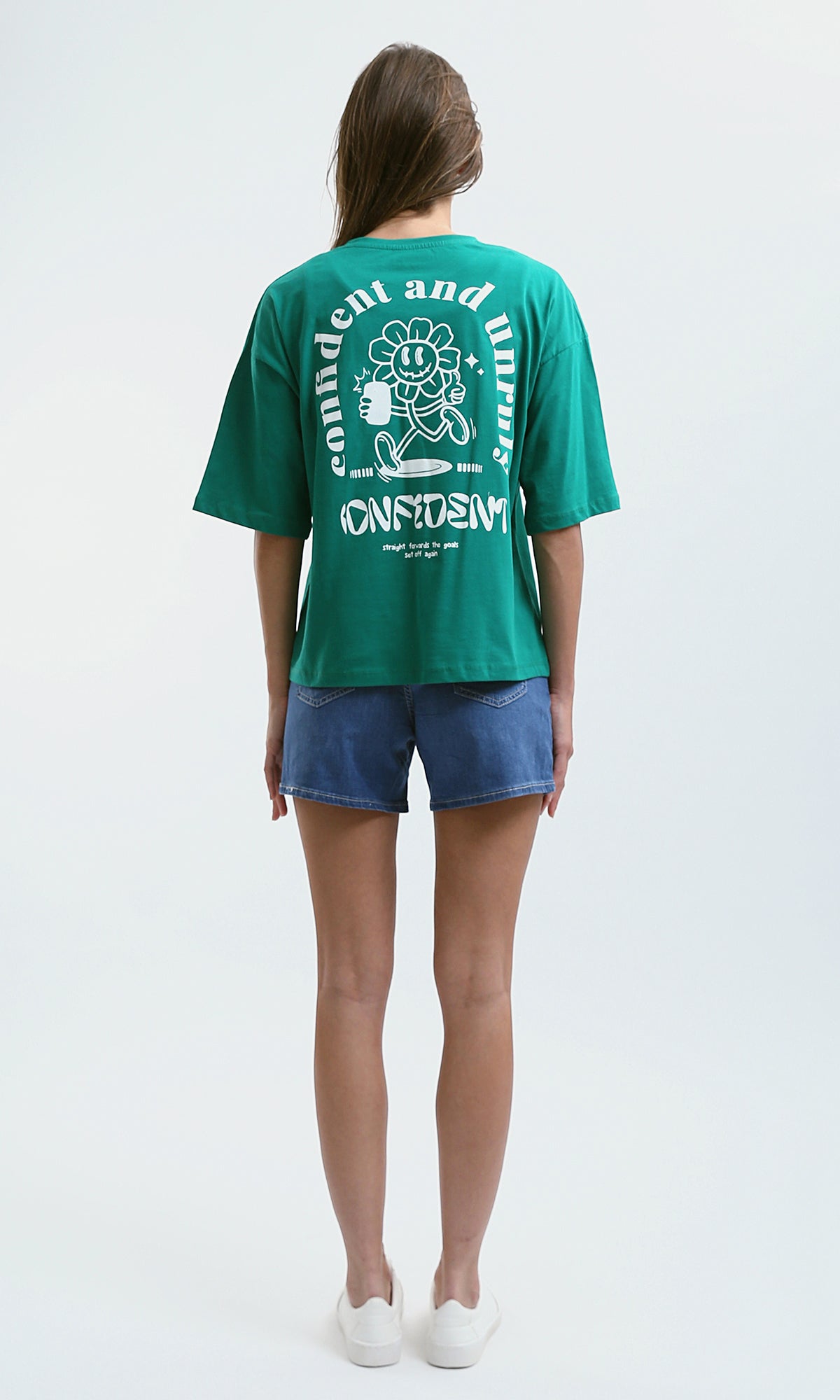 O189247 Casual Relaxed Fit Green Seafoam Long Tee