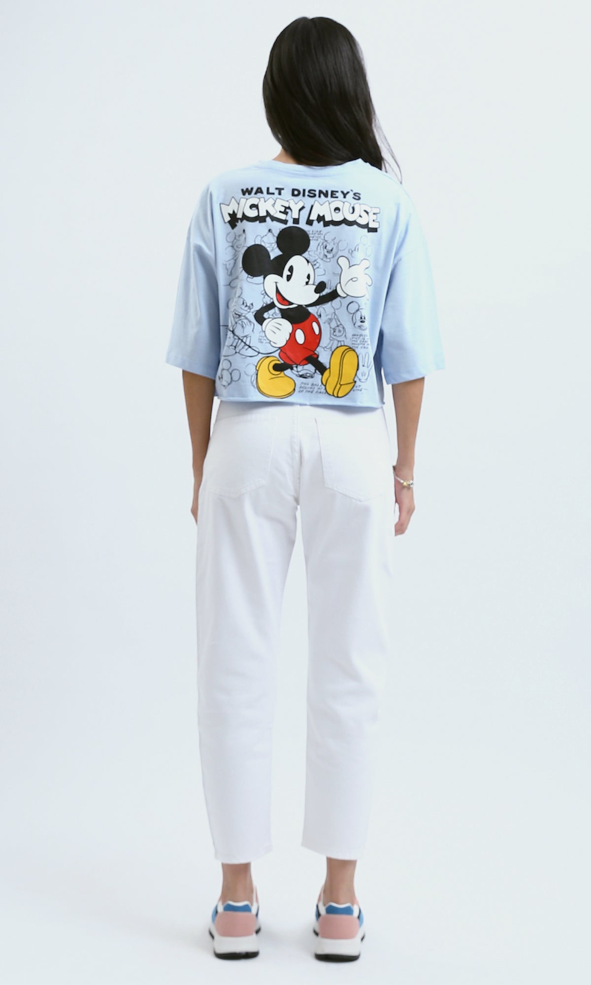 O189266 Printed "Mickey Mouse" Lightweight Light Blue Tee