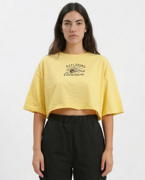 Ravin Women's Exploring Colorado Graphic Cropped Tee – Yellow - o189272