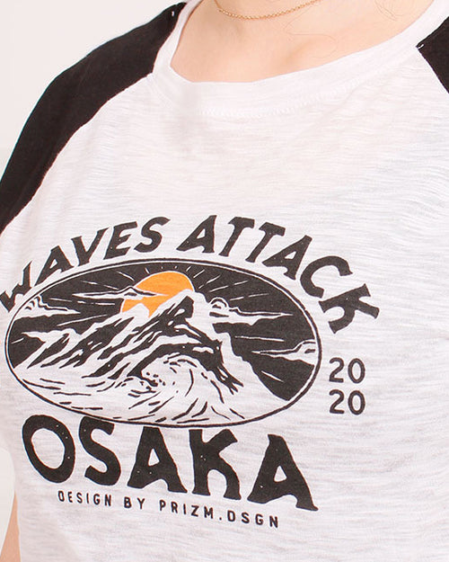 Ravin | Women’s Osaka "Waves Attack" Raglan Graphic Tee - White - O189283