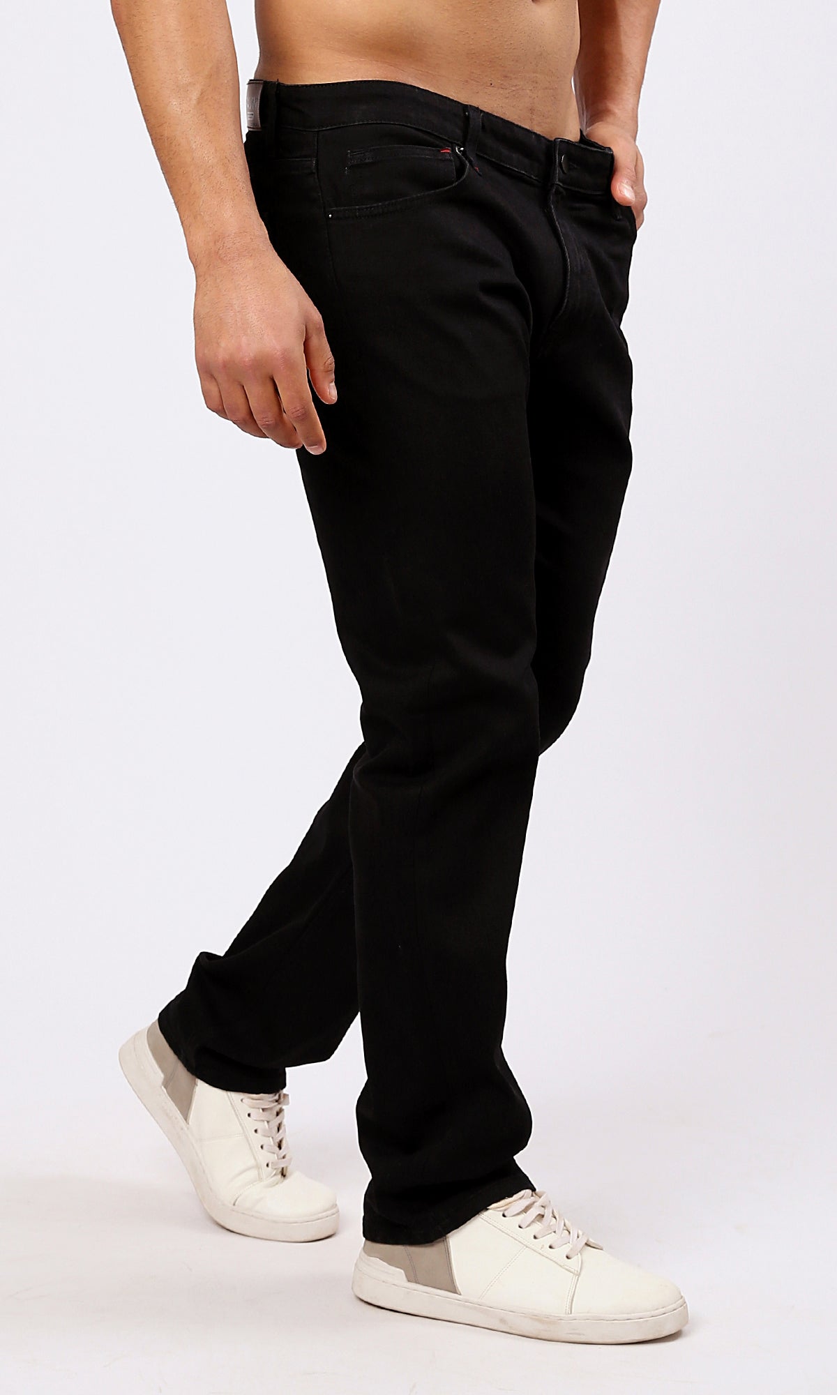 O189390 Black Casual Jeans With Five Pockets