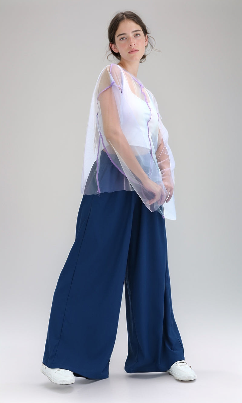 O189402 Light Purple Slip On Transparent Top