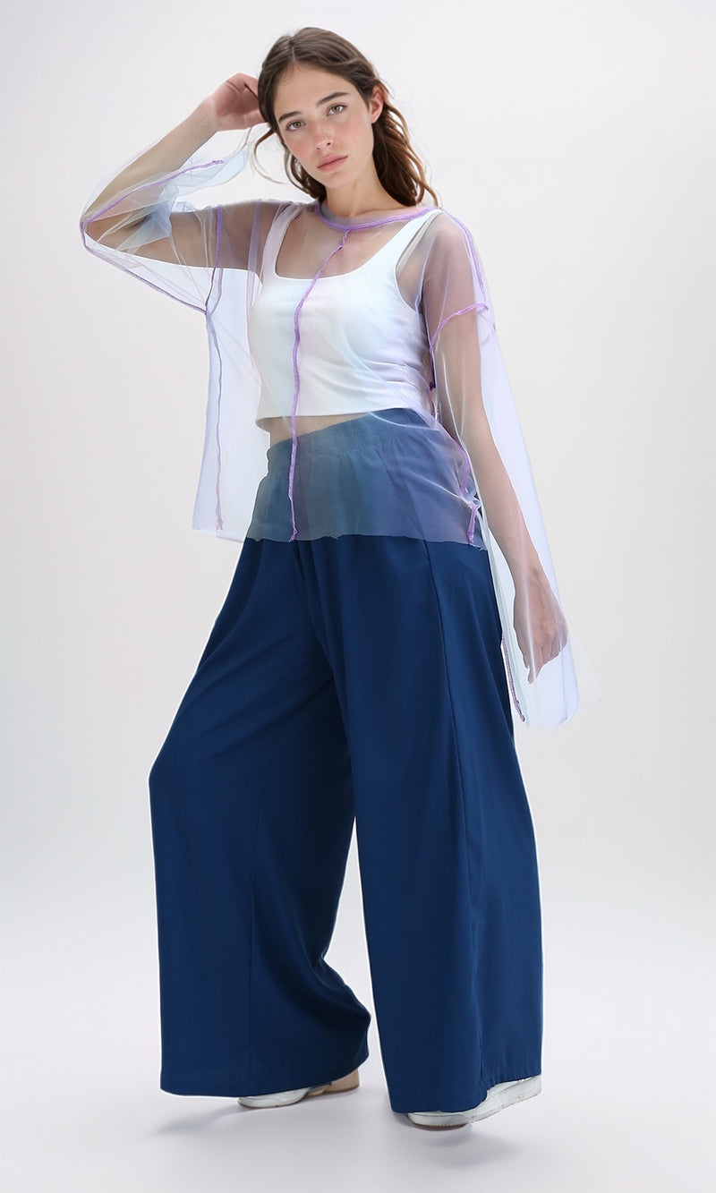 O189402 Light Purple Slip On Transparent Top