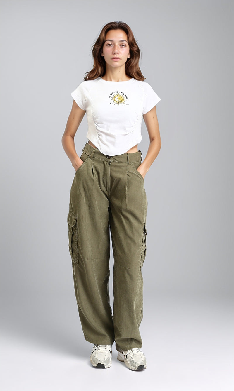 O189405 - Printed Regular Fit Cotton Tee - White