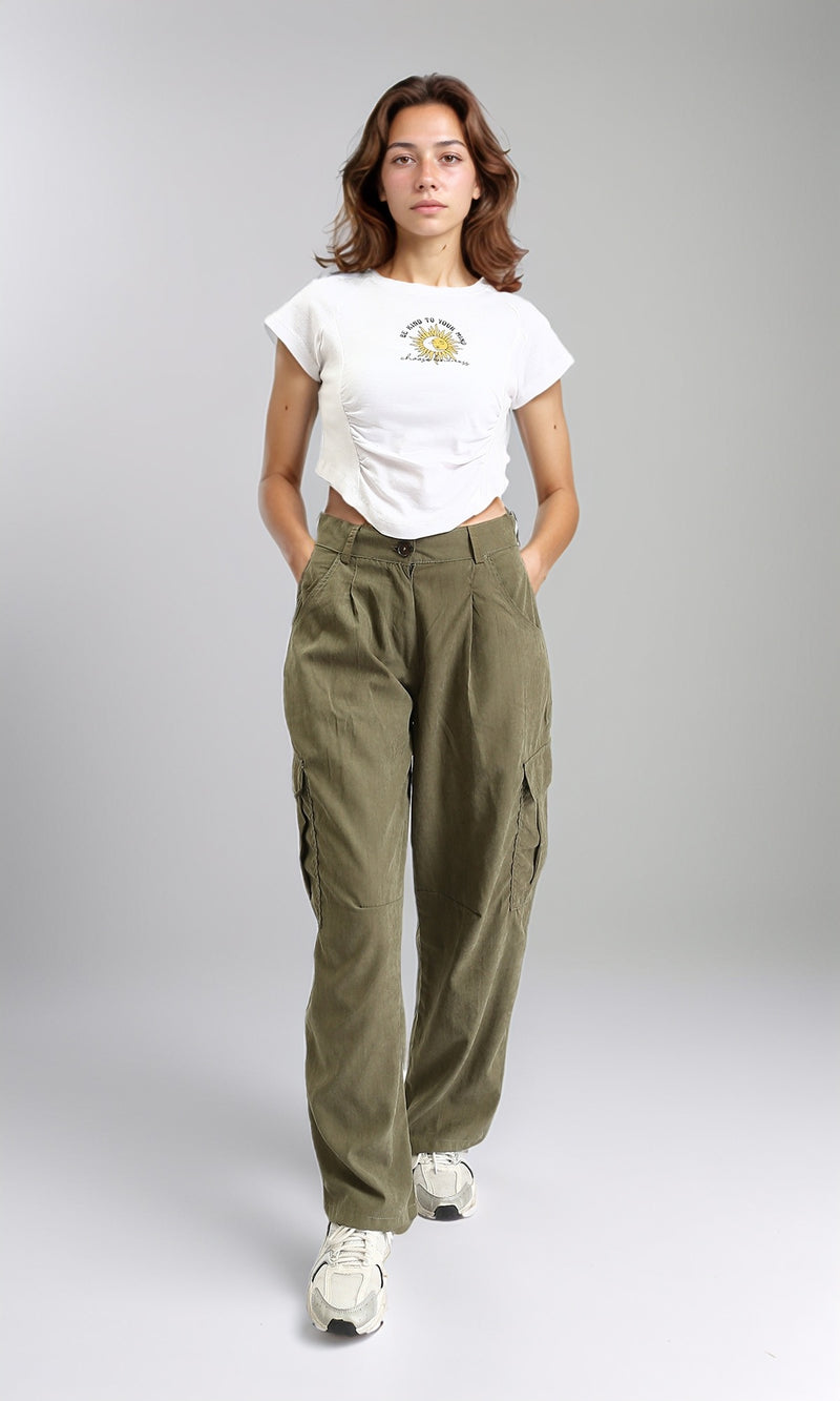 O189405 - Printed Regular Fit Cotton Tee - White