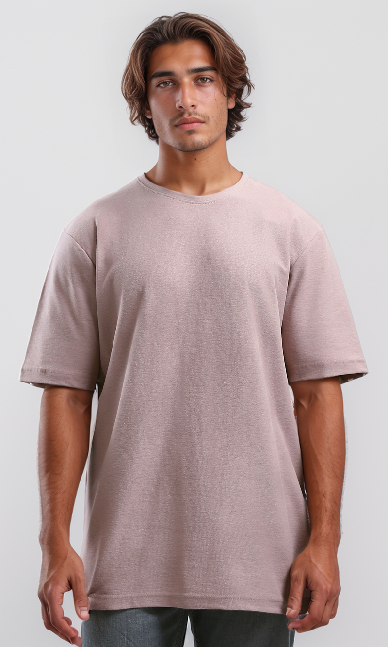 O189614 Summer Slip On Tee With Elbow Sleeves - Dark Rose