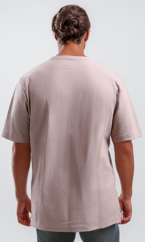 O189614 Summer Slip On Tee With Elbow Sleeves - Dark Rose