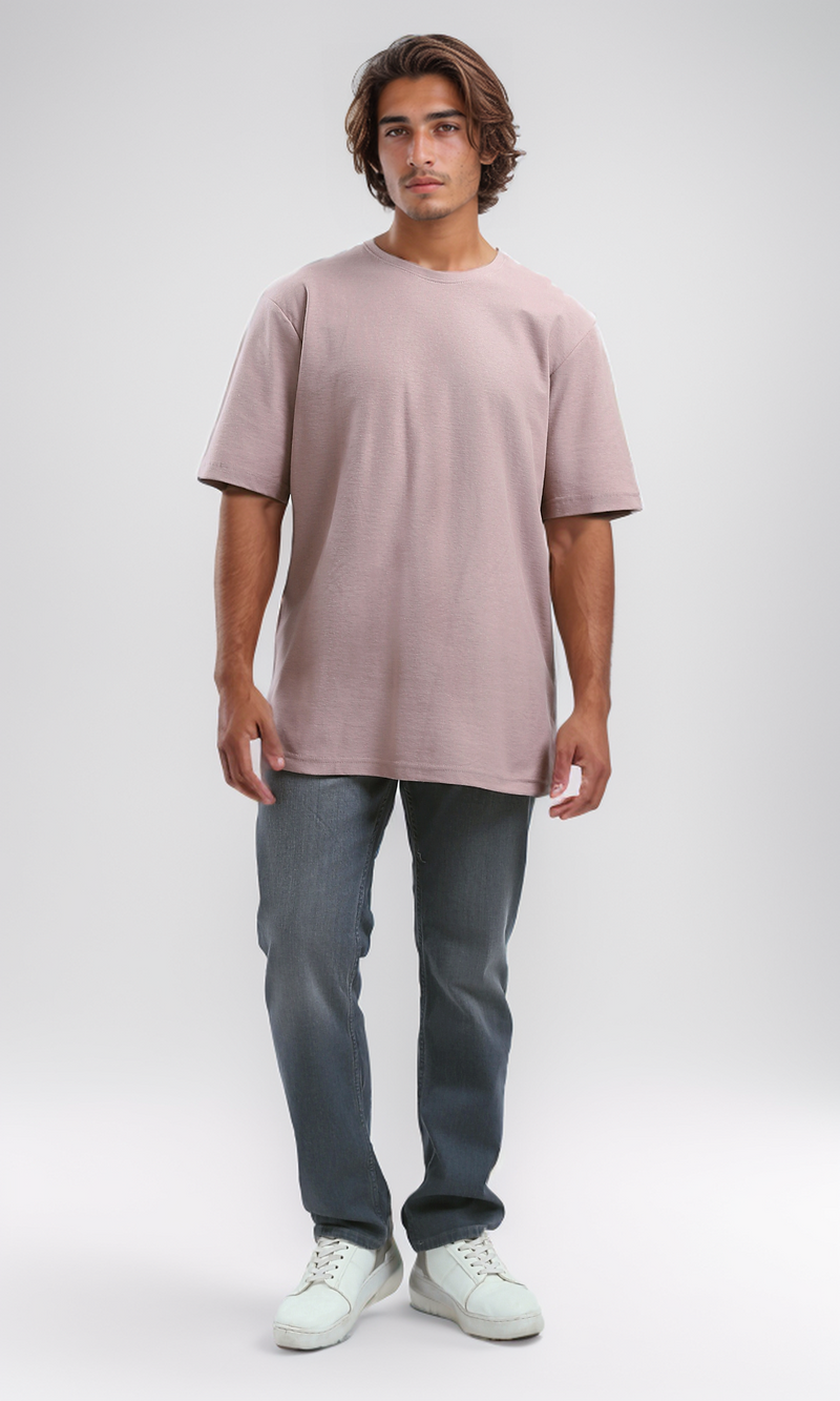 O189614 Summer Slip On Tee With Elbow Sleeves - Dark Rose