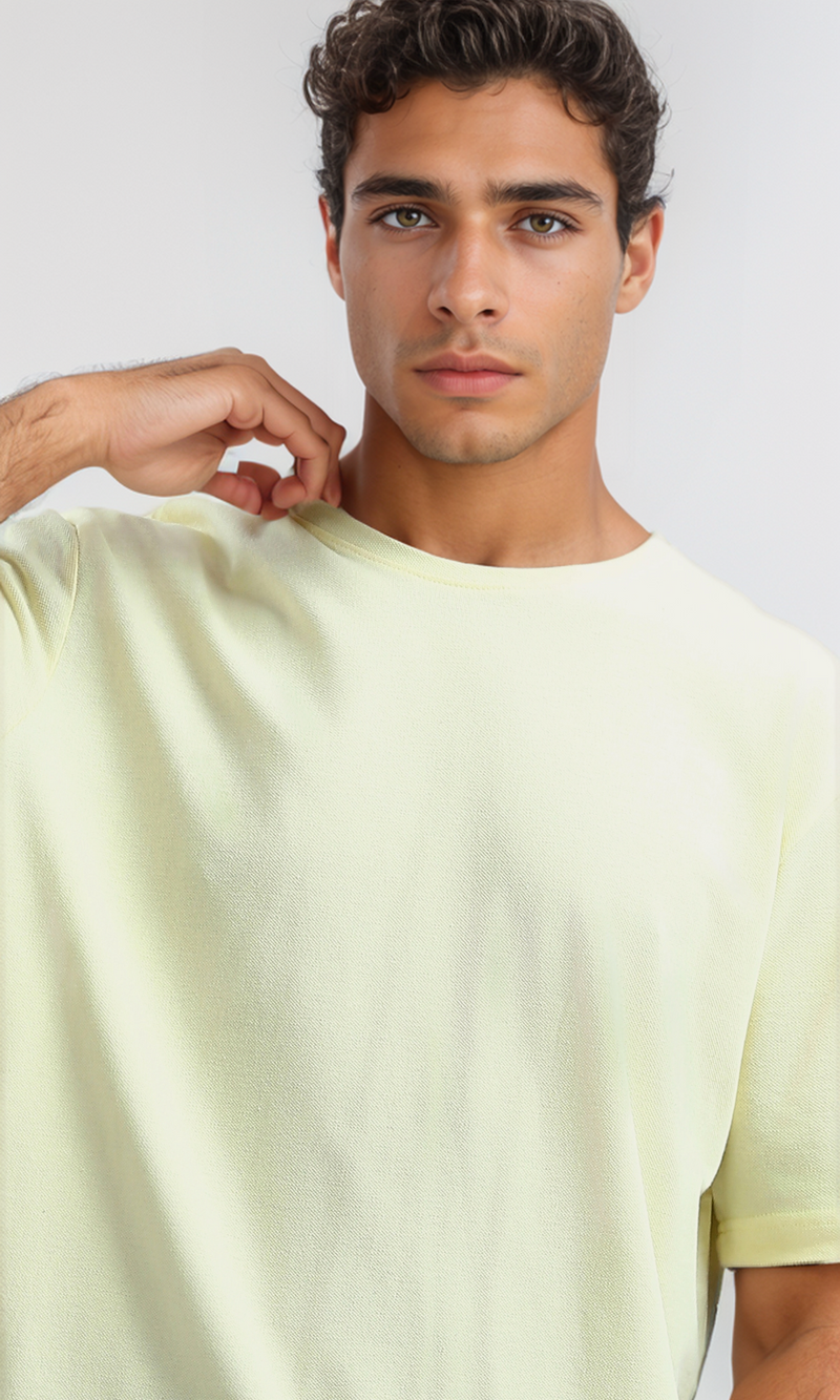 O189615 Lightweight Light Yellow Slip On Summer Tee