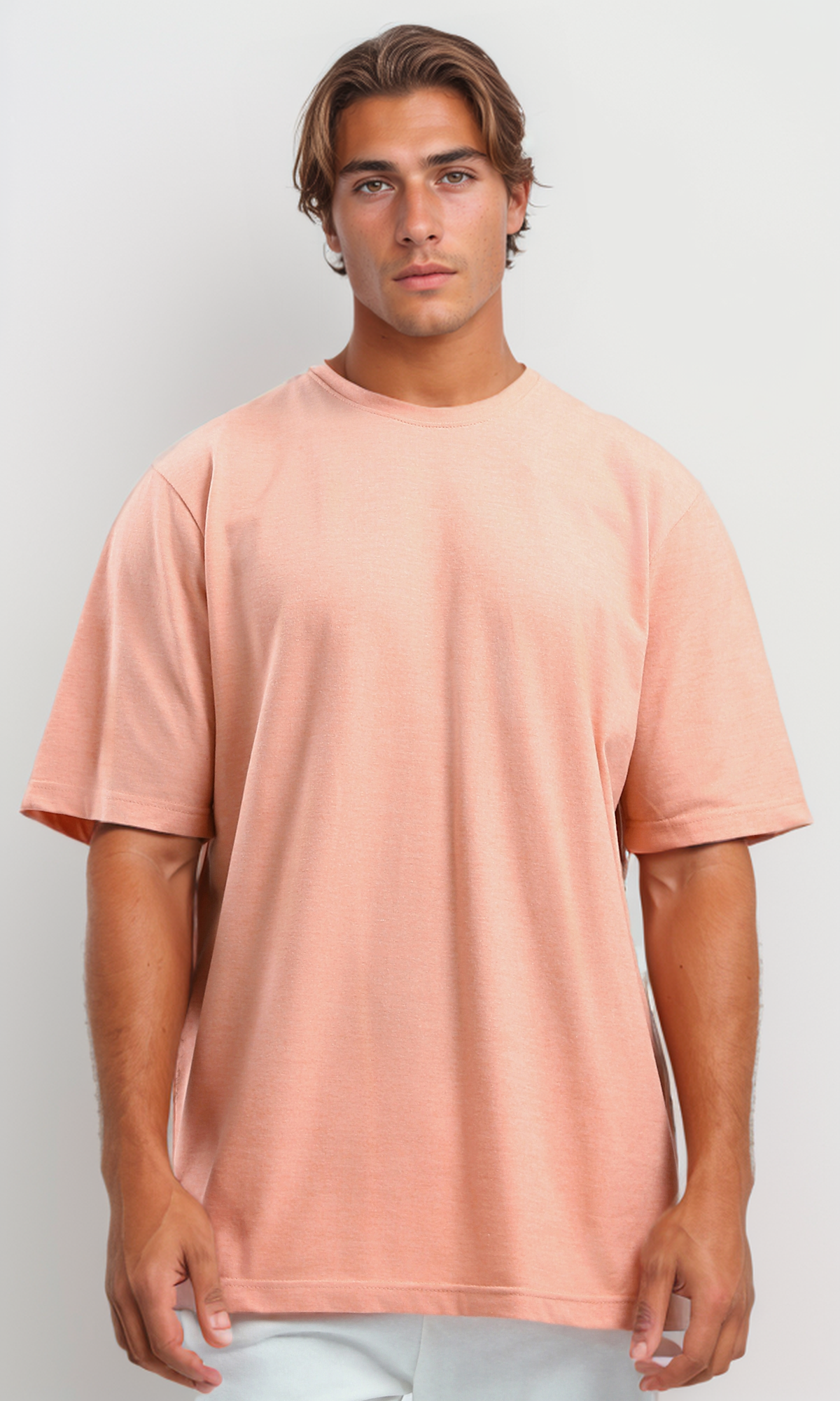 O189616 Slip On Elbow-Sleeves Basic Heather Hot Orange