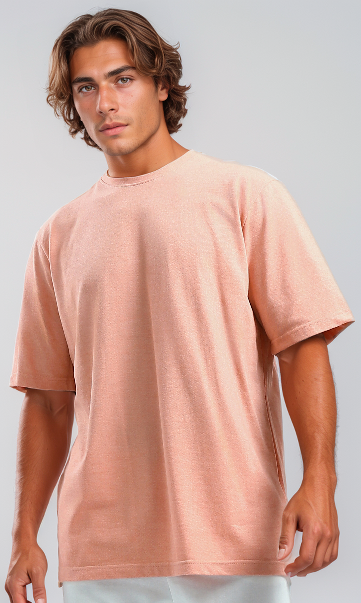 O189616 Slip On Elbow-Sleeves Basic Heather Hot Orange