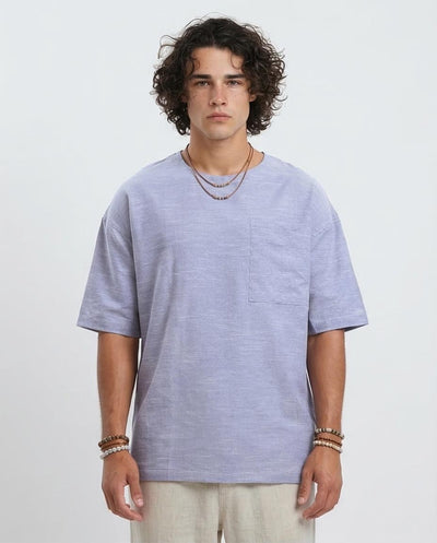 تي شيرت قطن مريح هيذر بنفسجي فاتح