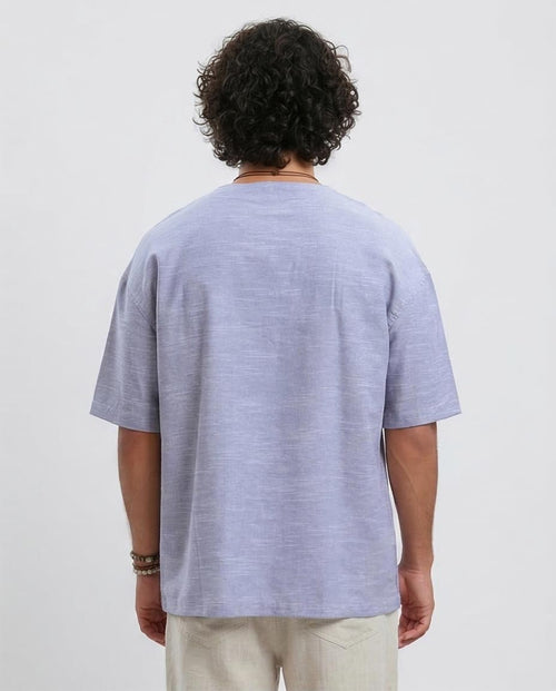 تي شيرت قطن مريح هيذر بنفسجي فاتح