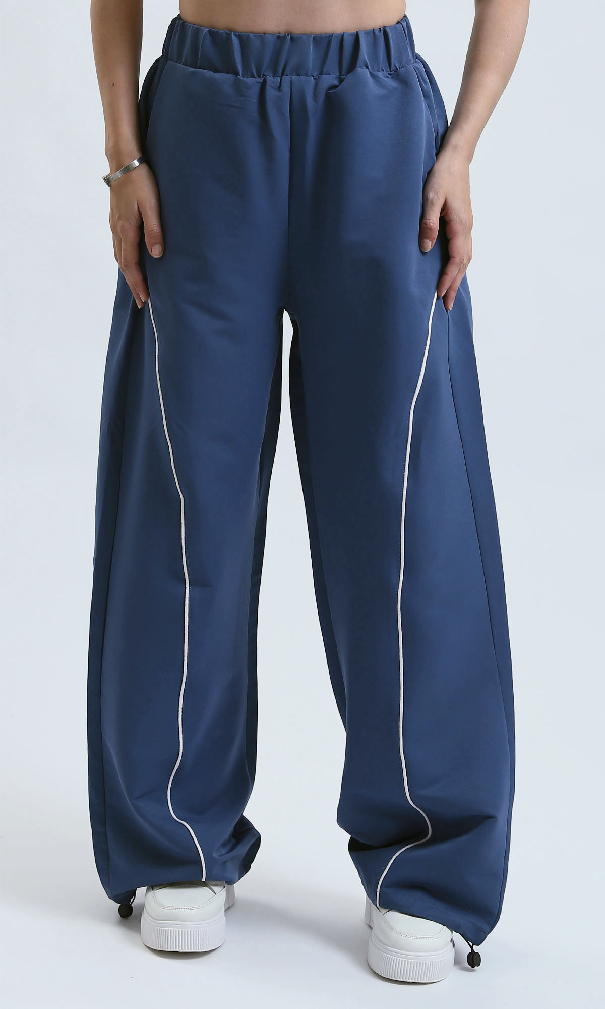 O189908 Casual Comfy Solid Jogger Pants - Petroleum