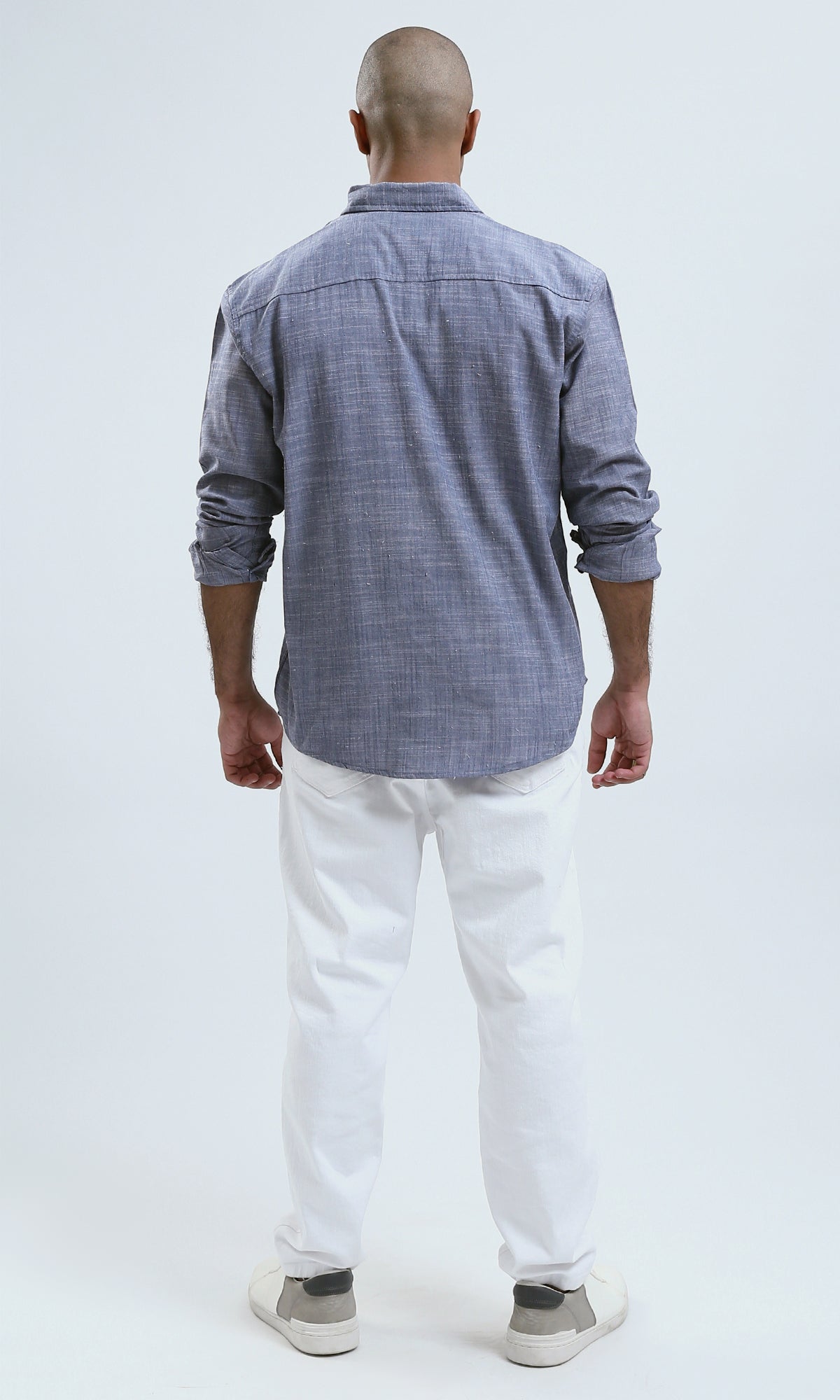 O190119 - Light Blue Solid Casual Long Sleeves Shirt