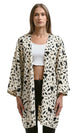 O190123 Beige & Black Patterned Slip On Summer Kimono