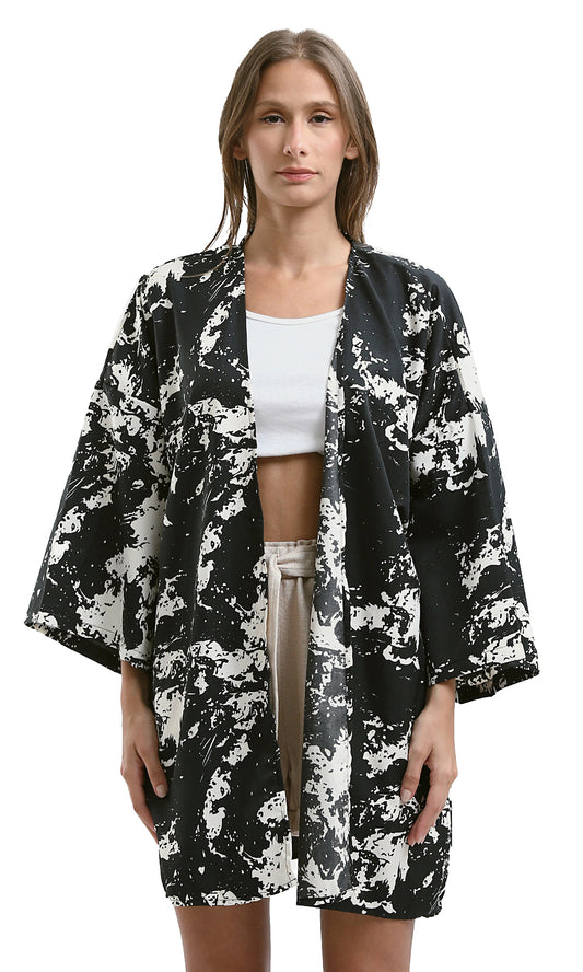 O190124 Long Sleeves Casual Multicolour Kimono