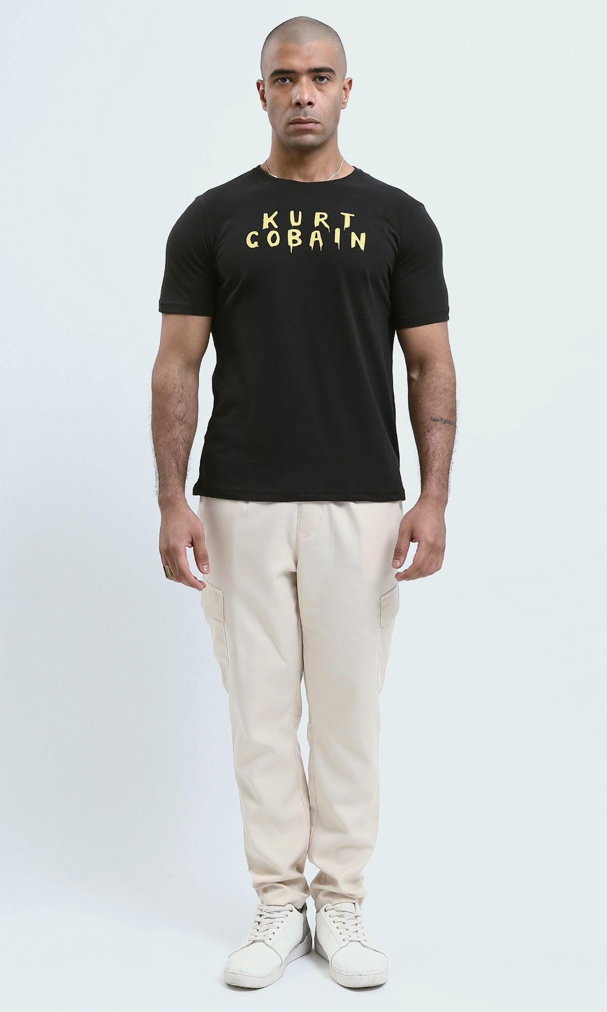o190170 - Crew Neck Casual Black Printed Summer Tee
