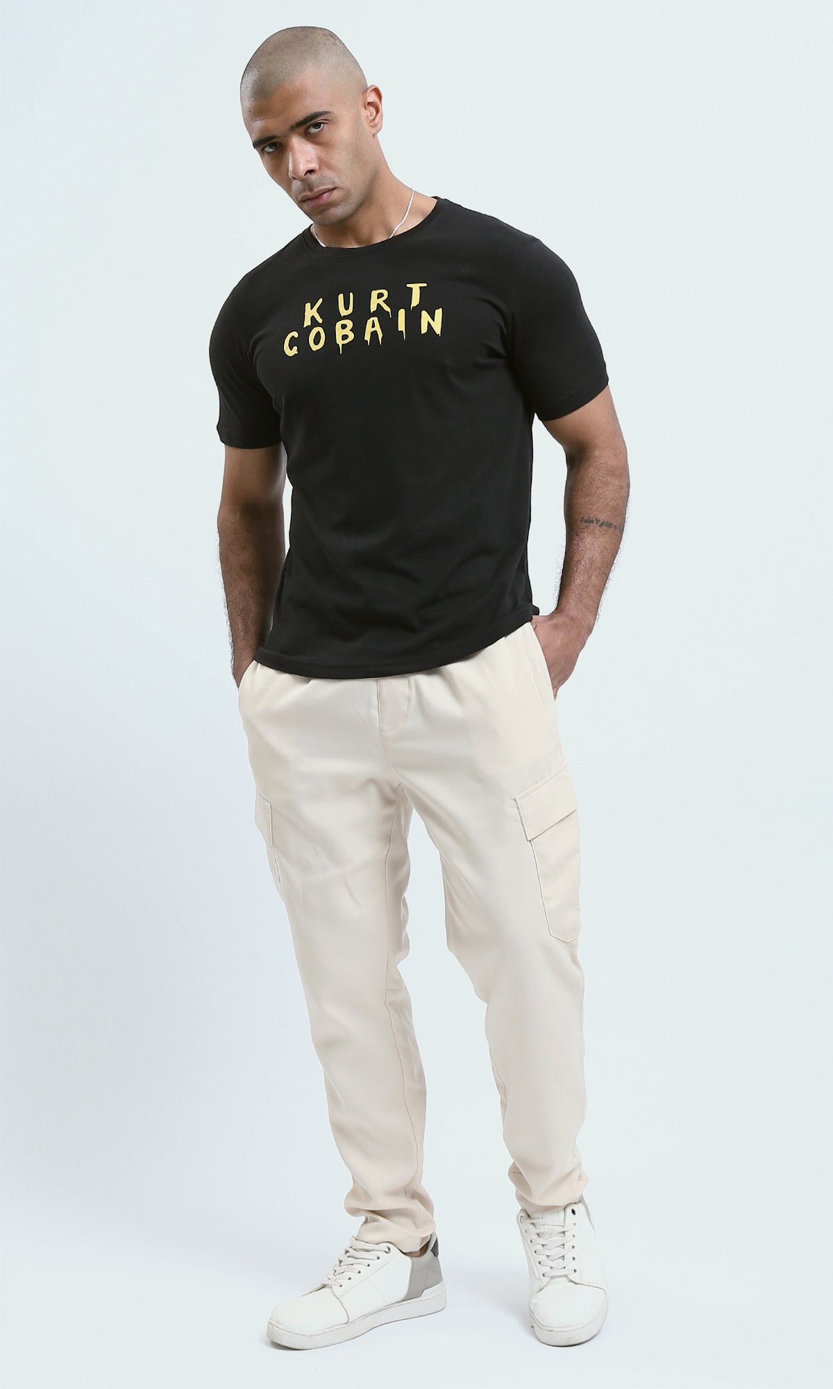 O190170 Crew Neck Casual Black Printed Summer Tee