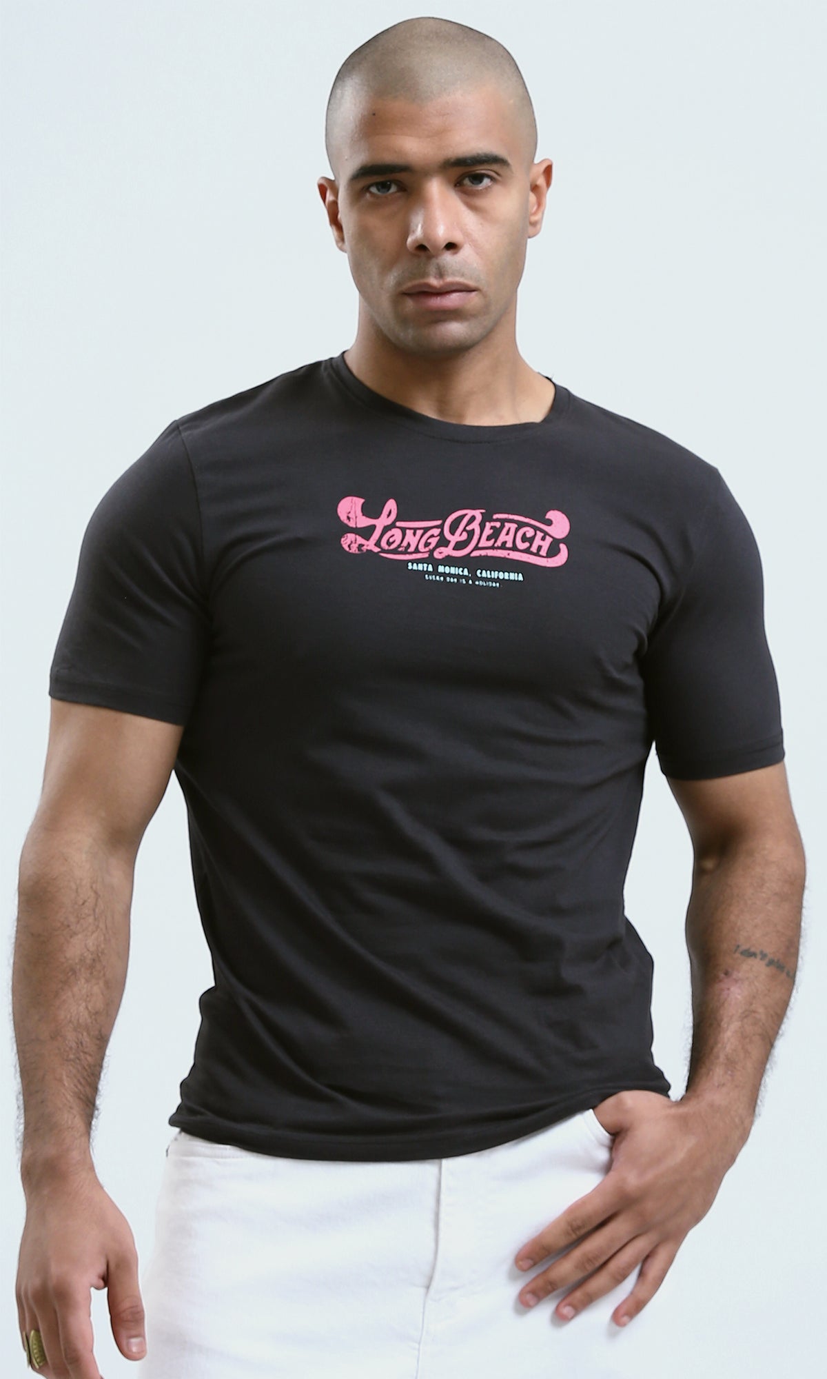 o190171 - Casual Printed Short Tee With Front Drawstring