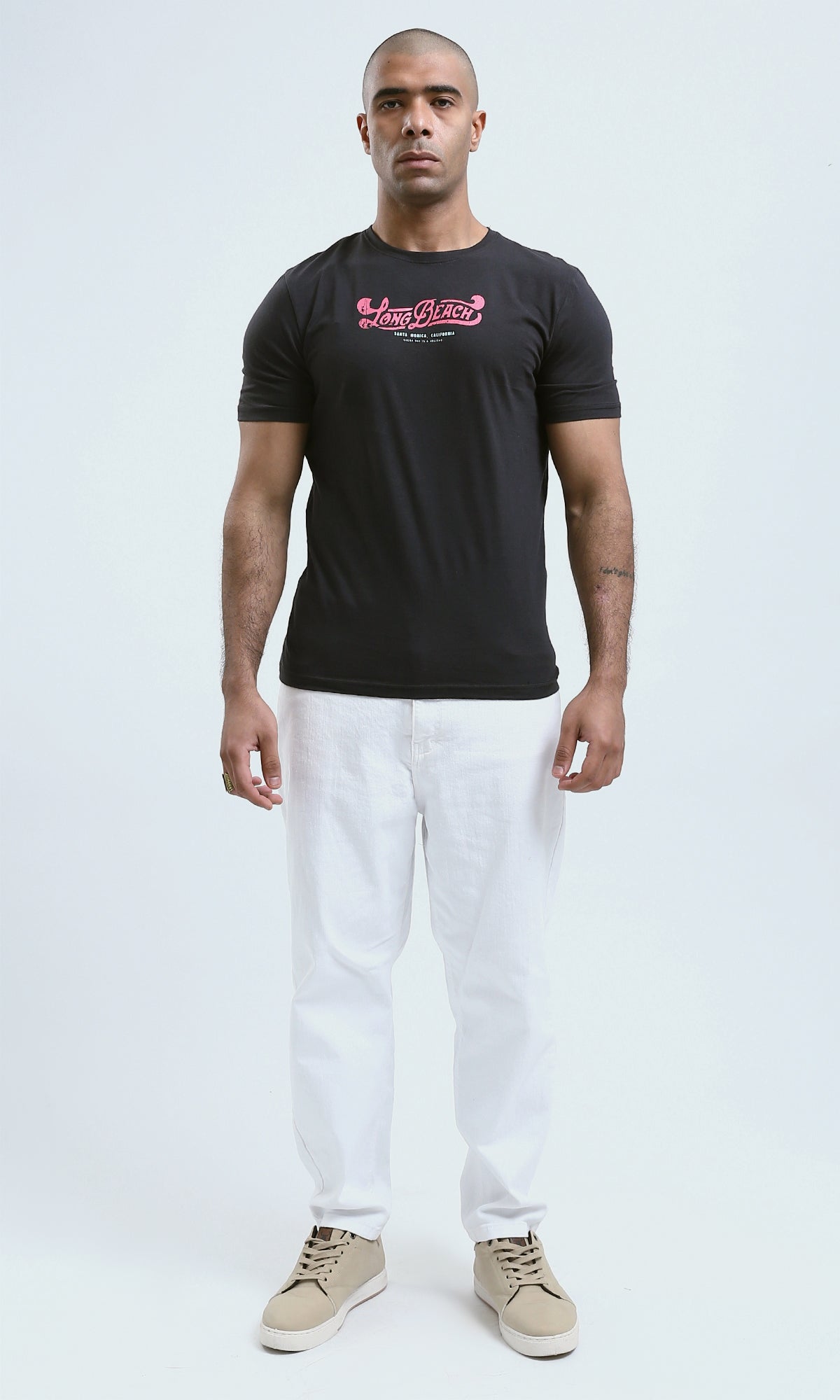 o190171 - Casual Printed Short Tee With Front Drawstring