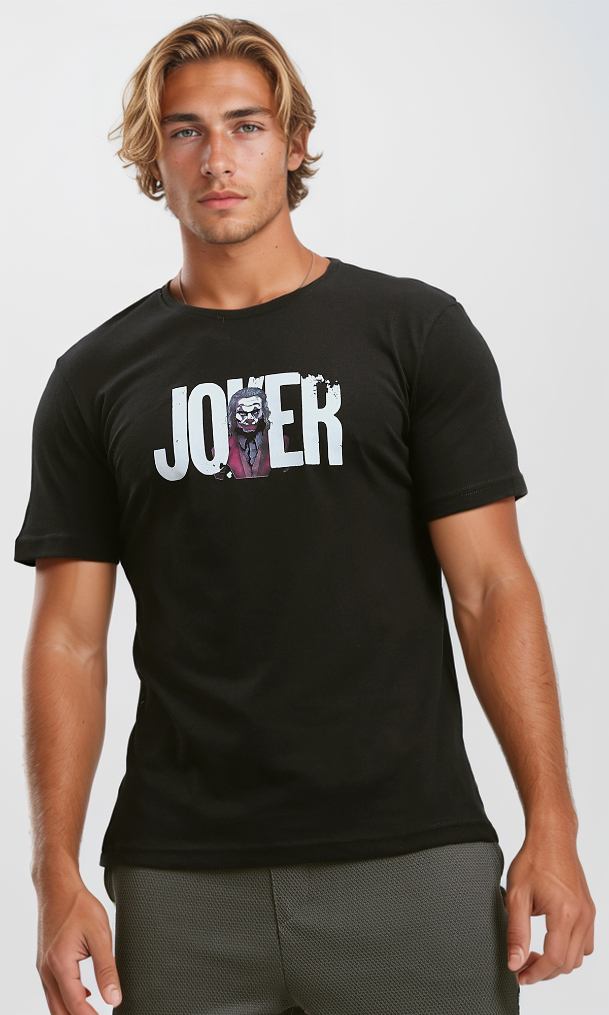 O190172 Printed "Joker" Short Sleeves Cotton Tee